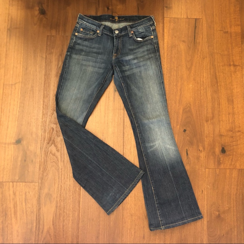 7 for all Mankind Distressed Flare Jeans, sz 28